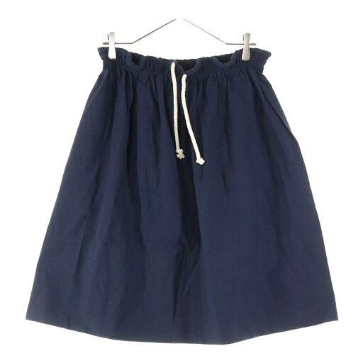 JIL SANDER(ジルサンダー) サイズ:34 23SS ロープ ドローストリング コットン フレア ミディアム スカート ネイビー レディース J40MA0103 J45127【中古】【程度B】【カラーネイビー】【オンライン限定商品】