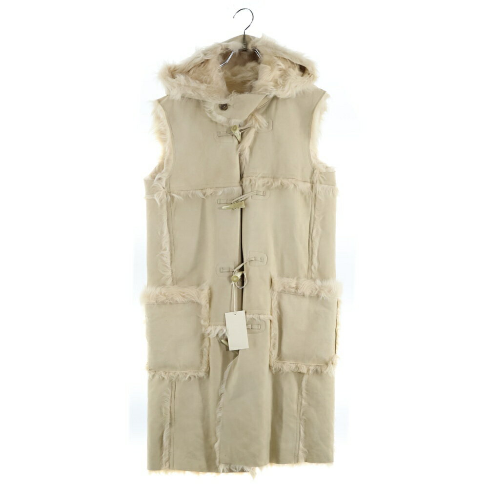 N.HOOLYWOOD(エヌハリウッド) サイズ:M ノースリーブムートンコート ベスト シープレザー 裏地ファー クリーム 301pieces【中古】【程度B】【カラーホワイト】【取扱店舗BRING渋谷ANNEX店】