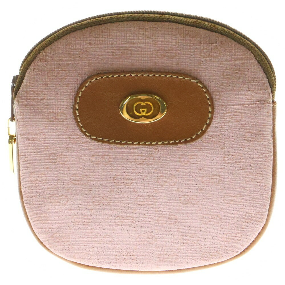 GUCCI(グッチ) サイズ:- コインケース ポーチ 小物入れ ピンク×ブラウン GGキャンバス×レザー ゴールド金具【中古】【程度B】【カラーピンク】【オンライン限定商品】