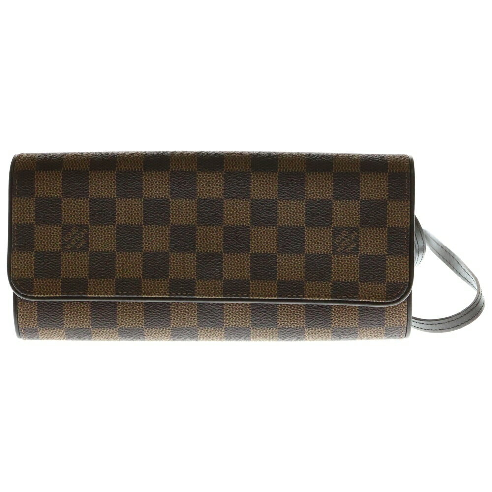 LOUIS VUITTON(ルイヴィトン) ポシェットツインGM SPオーダー ダミエ エベヌ PVC レザー 2WAY クラッチ ショルダーバッグ ゴールド金具 ブラウン N51851【中古】【程度A】【カラーブラウン】【取扱店舗BRING京都河原町店】