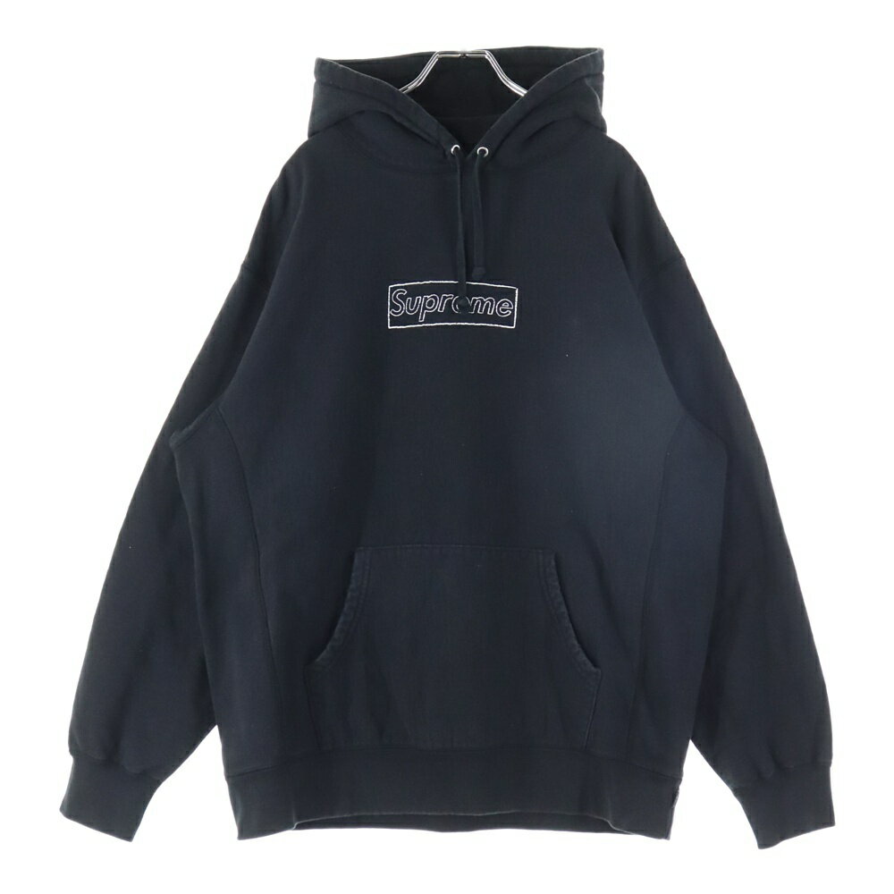 SUPREME(シュプリーム) サイズ:L 21SS ×KAWS Chalk Logo Hooded Sweatshirt カウズ チョークボックロゴ プルオーバー スウェット パーカー ブラック【中古】【程度B】【カラーブラック】【取扱店舗BRING大宮店】