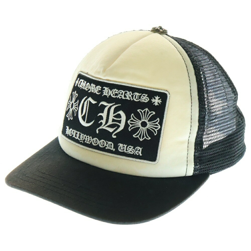 CHROME HEARTS(クロムハーツ) サイズ:OS TRUCKER CAP CHパッチ クロスボール付 メッシュ トラッカーキャップ 帽子 ブラック/ホワ...