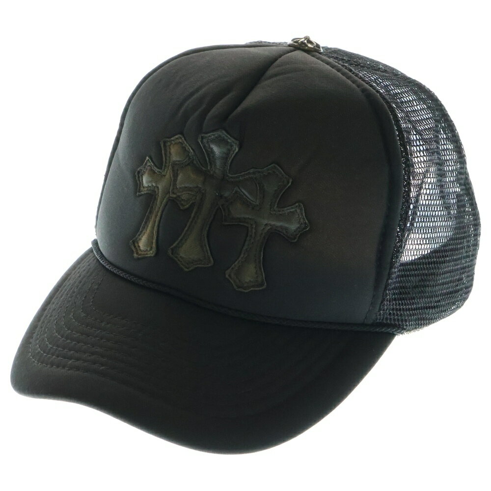 CHROME HEARTS(クロムハーツ) Cemetery Cross Patch Trucker Cap セメタリークロス レザーパッチ トラッカーメッシュ...