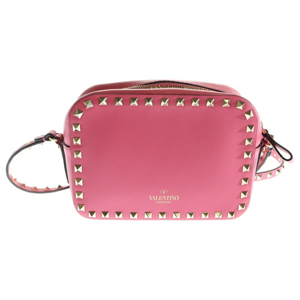 VALENTINO(ヴァレンティノ) ガラヴァーニ ロックスタッズ ショルダーバッグ ミニバッグ ゴールド金具 レザー ピンク【中古】【程度B】【カラーピンク】【オンライン限定商品】