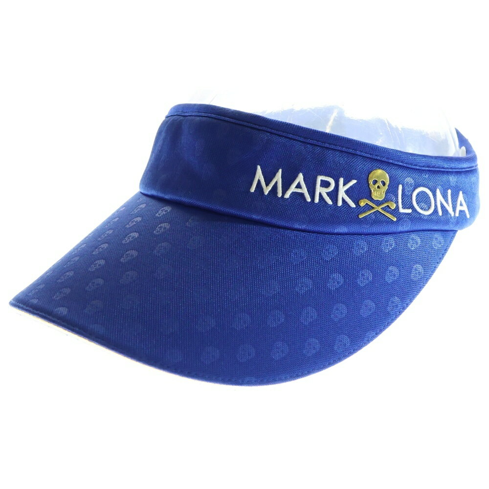 MARK&LONA(マークアンドロナ) サイズ:FREE LOGO SUN VISOR ロゴ刺繍サンバイザー ブルー MLF-9A-FC22【中古】【程度B】【...