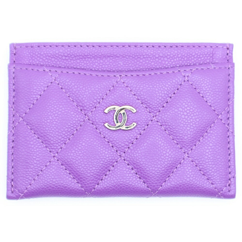 CHANEL(シャネル) マトラッセ クラシック キャビアスキン カードケース パスケース パープル ゴールド金具 ランダムシリアル レディース【中古】【程度B】【カラーパープル】【取扱店舗BRING心斎橋店】のサムネイル