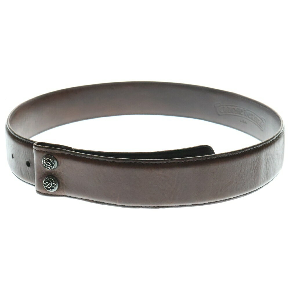CHROME HEARTS(クロムハーツ) サイズ:30 1.5 STRAP 1.5inch フローラルリベッツ レザーベルト ブラウン【中古】【程度B】【カラーブラ..