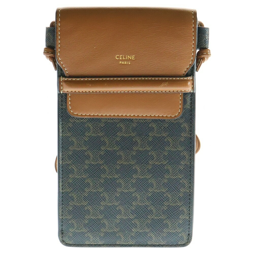 CELINE(セリーヌ) トリオンフ フォンポーチ ブラウン レザー ショルダーバッグ【中古】【程度B】【カラーブラウン】【取扱店舗BRING福岡天神店】(4)