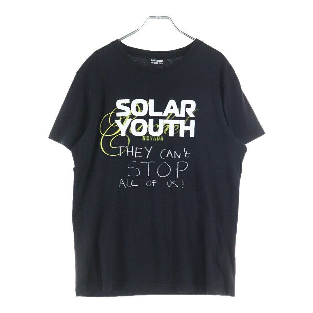RAF SIMONS(ラフシモンズ) サイズ:M 20AW Solar Youth クルーネックTシャツ カットソー ブラック【中古】【程度B】【カラーブラック】【オンライン限定商品】