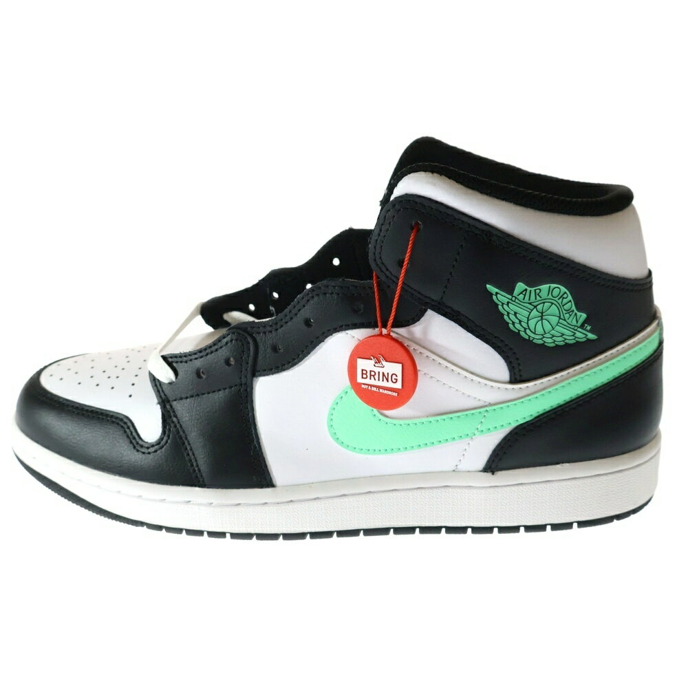 NIKE(ナイキ) サイズ:30.0cm JORDAN 1 MID GREEN GLOW エアジョーダン1 ミッド グリーン グロー ミッドカットスニーカー ブラック/グリーン/ホワイト US12/30cm DQ8426-103【新古品/中古】【程度S】【カラーマルチカラー】【取扱店舗BRING KICKS】