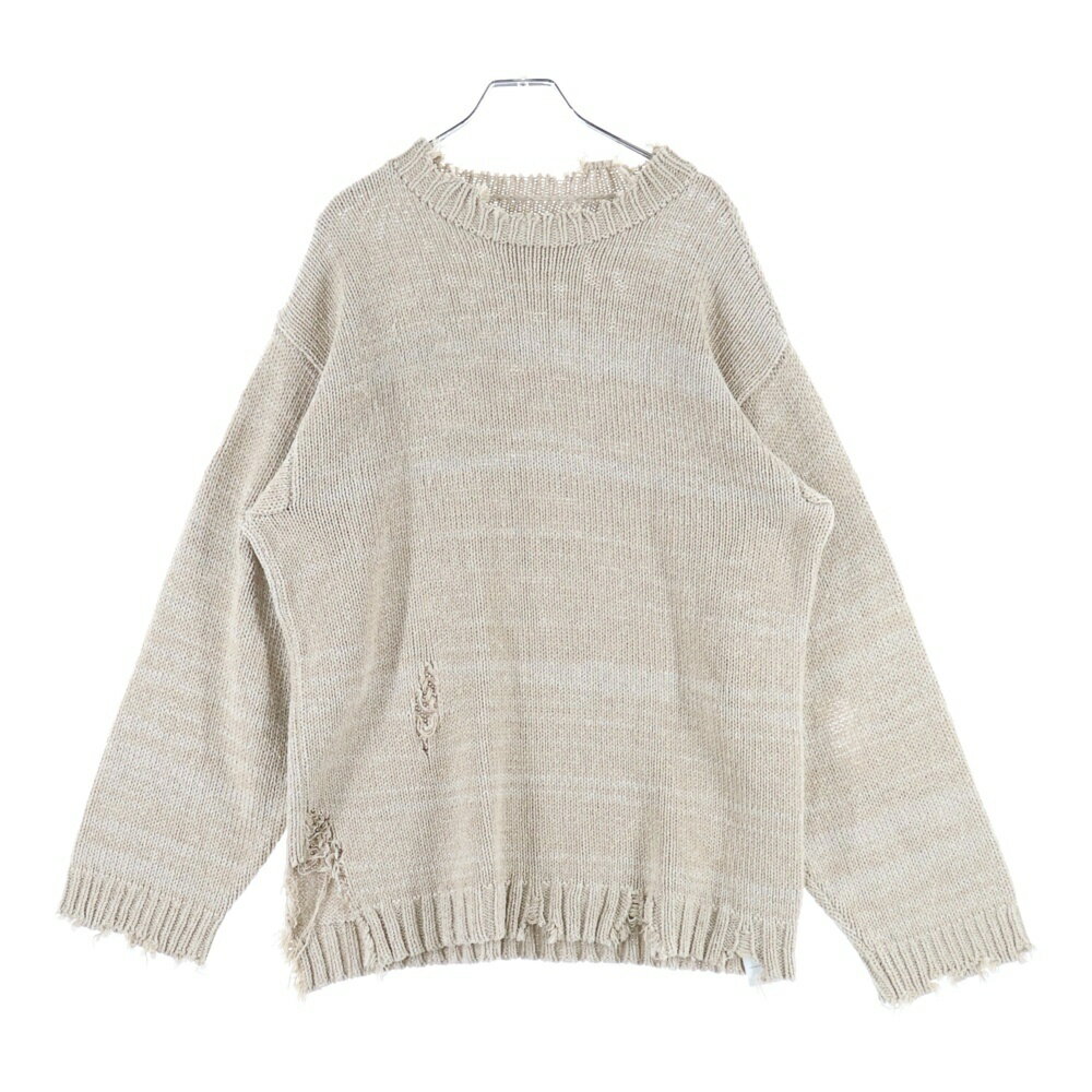 Maison Margiela 10(メゾン マルジェラ) サイズ:S 23SS ダメージ加工 クルーネックニットセーター S50G..