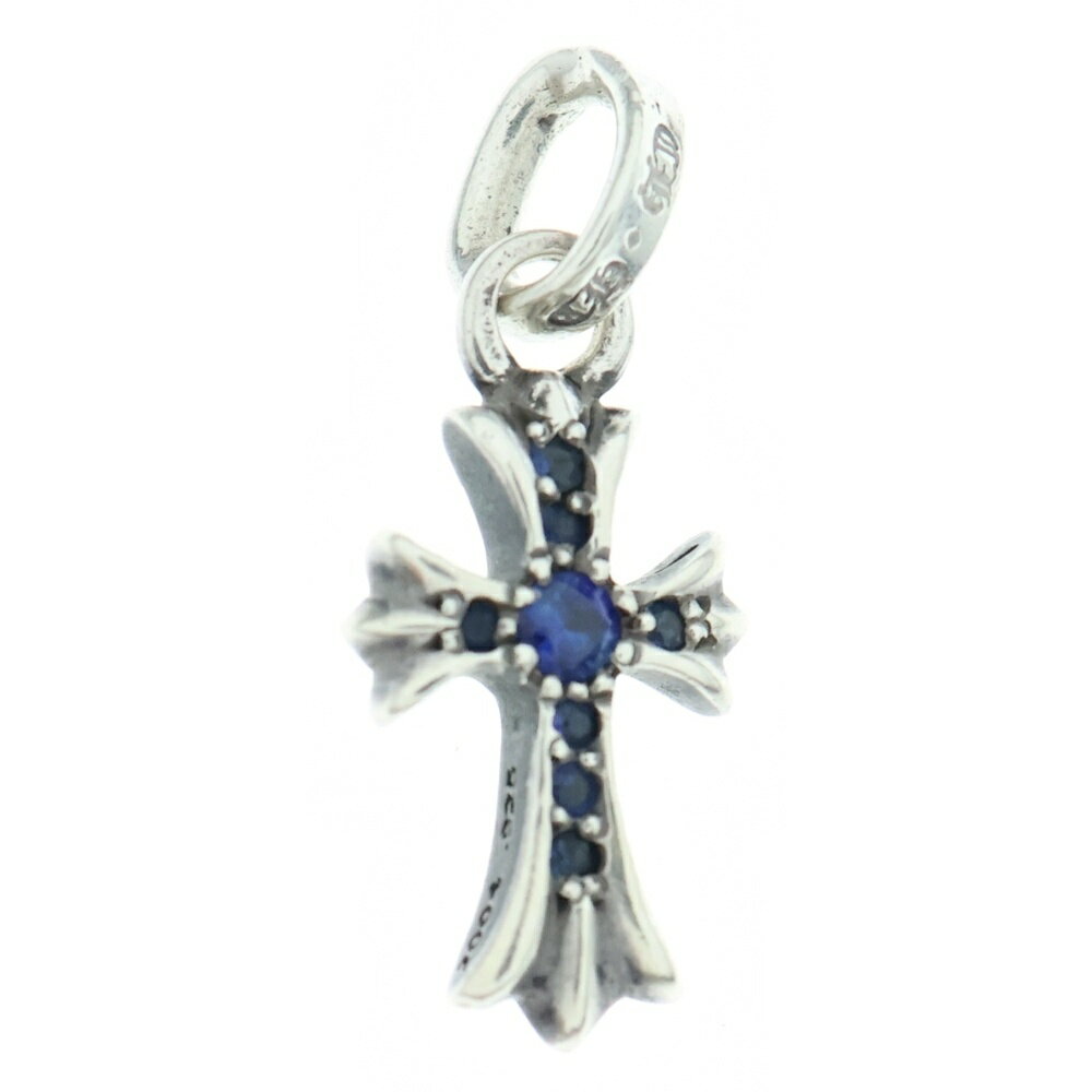 CHROME HEARTS(クロムハーツ) CRS BBYFAT P SAP ベイビーファットクロス PAVEサファイア ペンダントトップ シルバー BCA236【中古】【程度B】【カラーシルバー】【取扱店舗BRING仙台店】