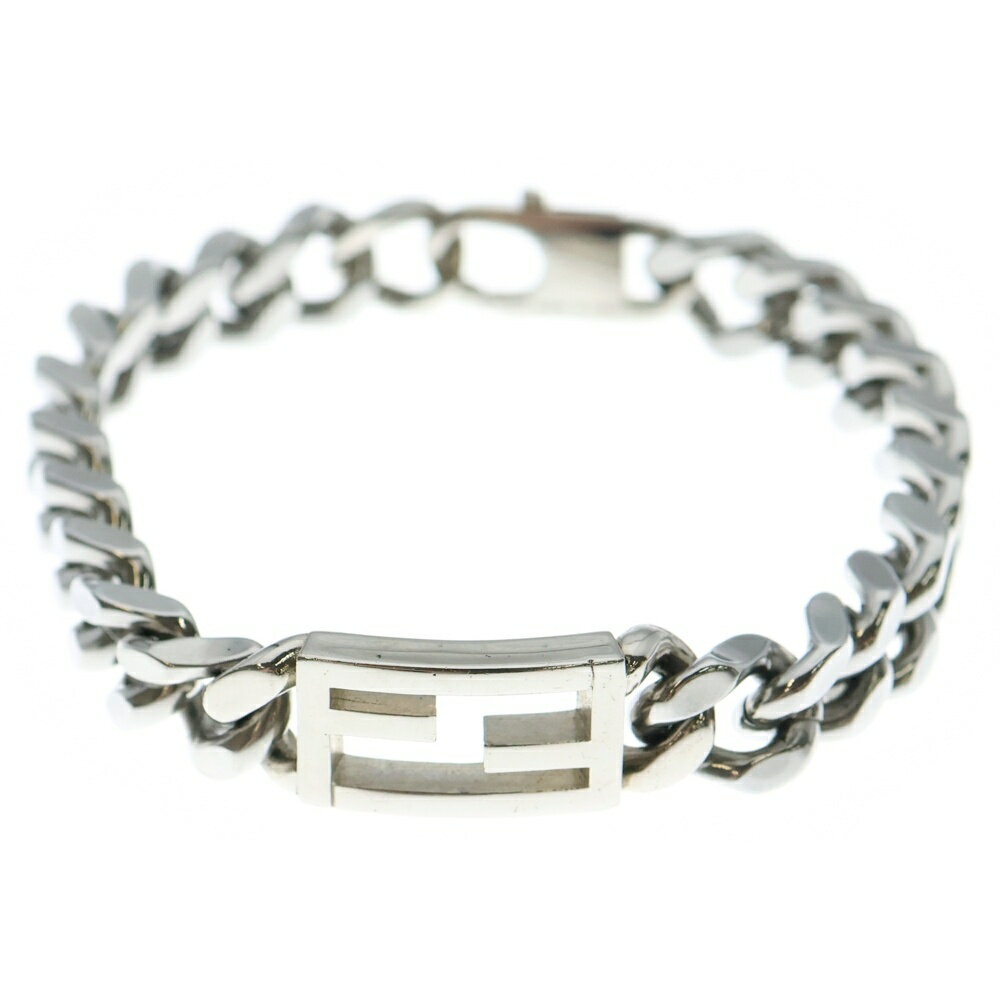 FENDI(フェンディ) バゲット FFロゴチェーンブレスレット OB3024 シルバー【中古】【程度B】【カラーシ..
