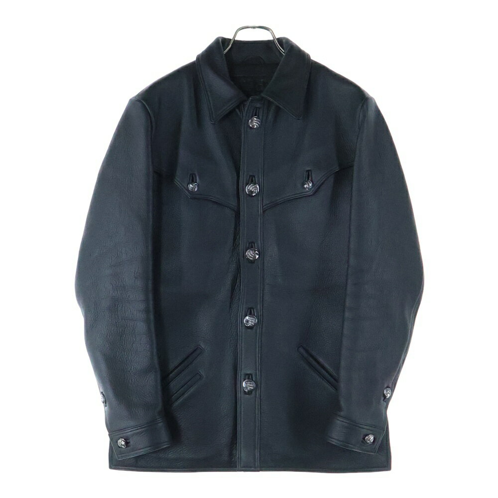 CHROME HEARTS(クロムハーツ) サイズ:S HUNTING JACKET クロウボタン ハンティング レザージャケット ブラック【中古】【程度A】【...