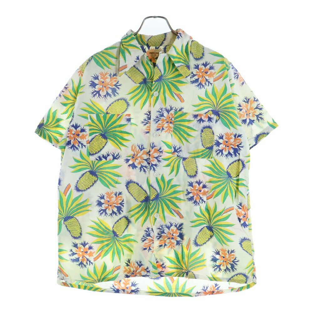 VINTAGE(ヴィンテージ) サイズ:M 50S VINTAGE TOPFLIGHT ヴィンテージ トップフライト サッカー生地 総柄 半袖ハワイアンシャツ アロハシャツ マルチカラー【中古】【程度B】【カラーマルチカラー】【オンライン限定商品】