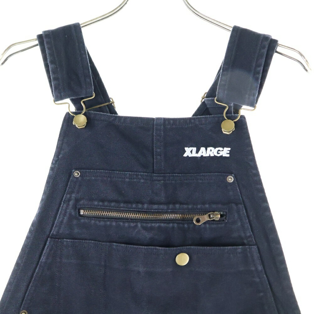 X-LARGE(エクストララージ) サイズ:S 22SS × DICKIES OVERALL ディッキーズ コットン オーバーオール オールインワン ブラック 101221031016【中古】【程度B】【カラーブラック】【取扱店舗BRING大宮店】