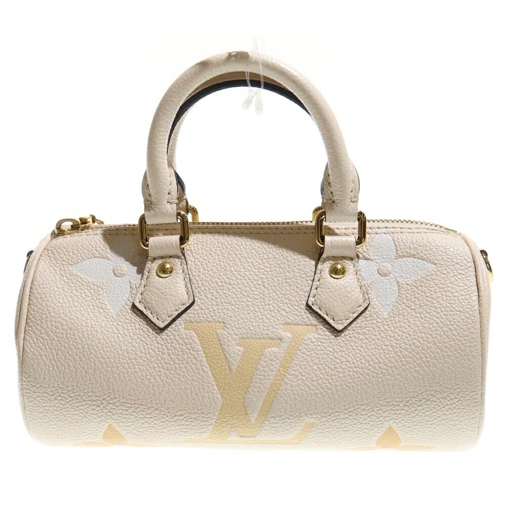 LOUIS VUITTON(ルイヴィトン) パピヨンBB クリームサフラン 2WAYバッグ ハンドバッグ ショルダーバッグ アイボリー レザー ゴールド金具 M...