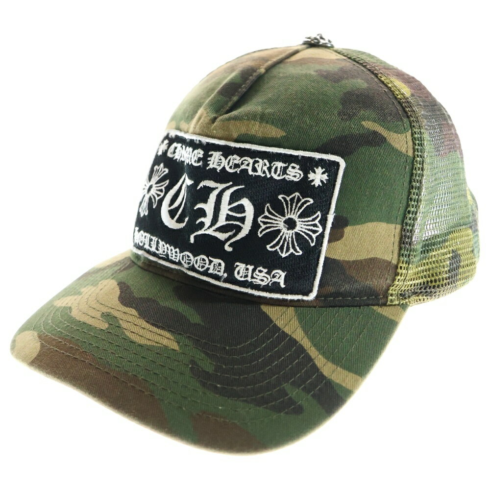CHROME HEARTS(クロムハーツ) OLD TRUCKER CAP CHパッチ メッシュトラッカーキャップ 帽子 カーキ【中..