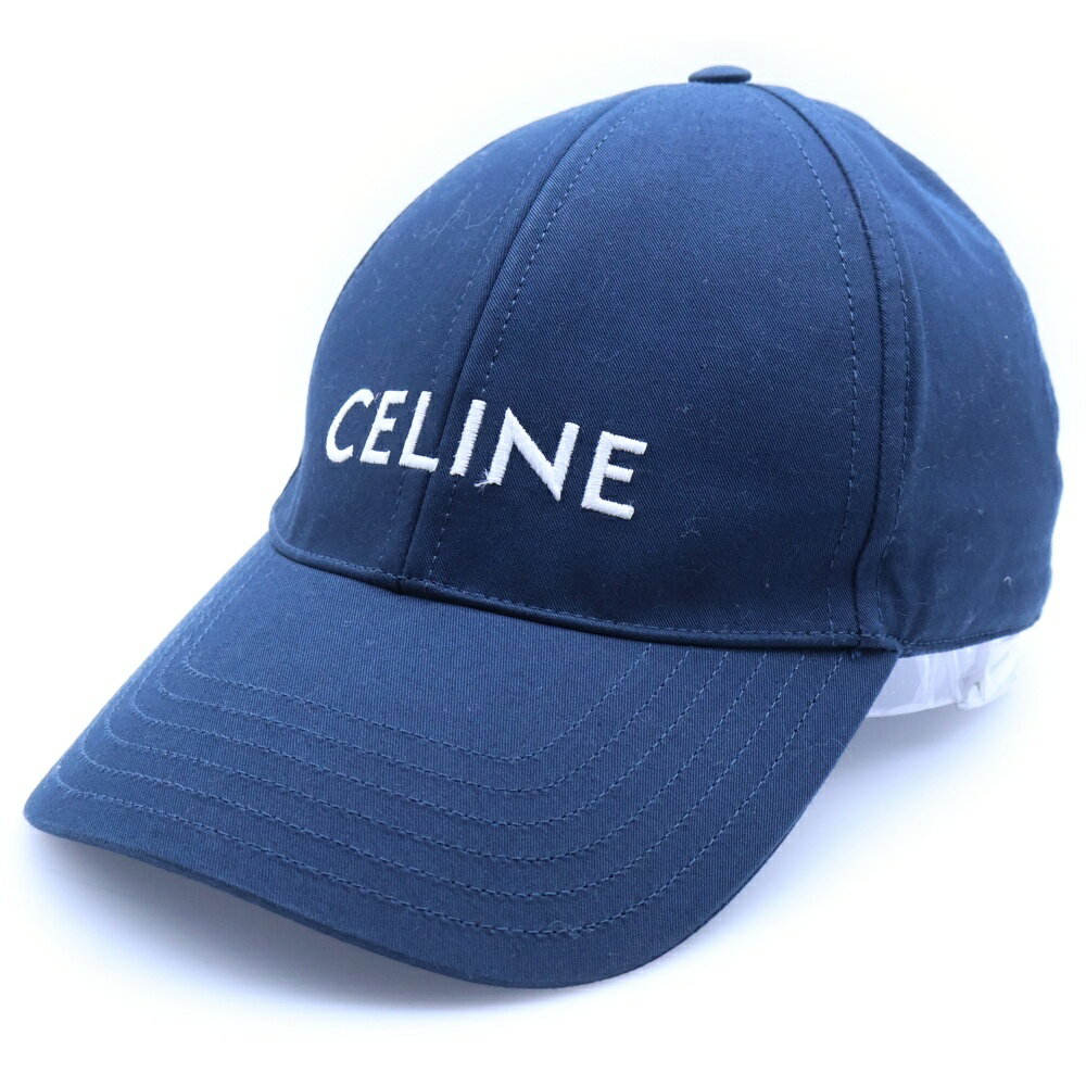 CELINE(セリーヌ) サイズ:L ロゴ刺繍ベースボールキャップ 帽子 2AUA1969P ネイビー【中古】【程度A】【カラーネイビー】【取扱店舗BRING札...