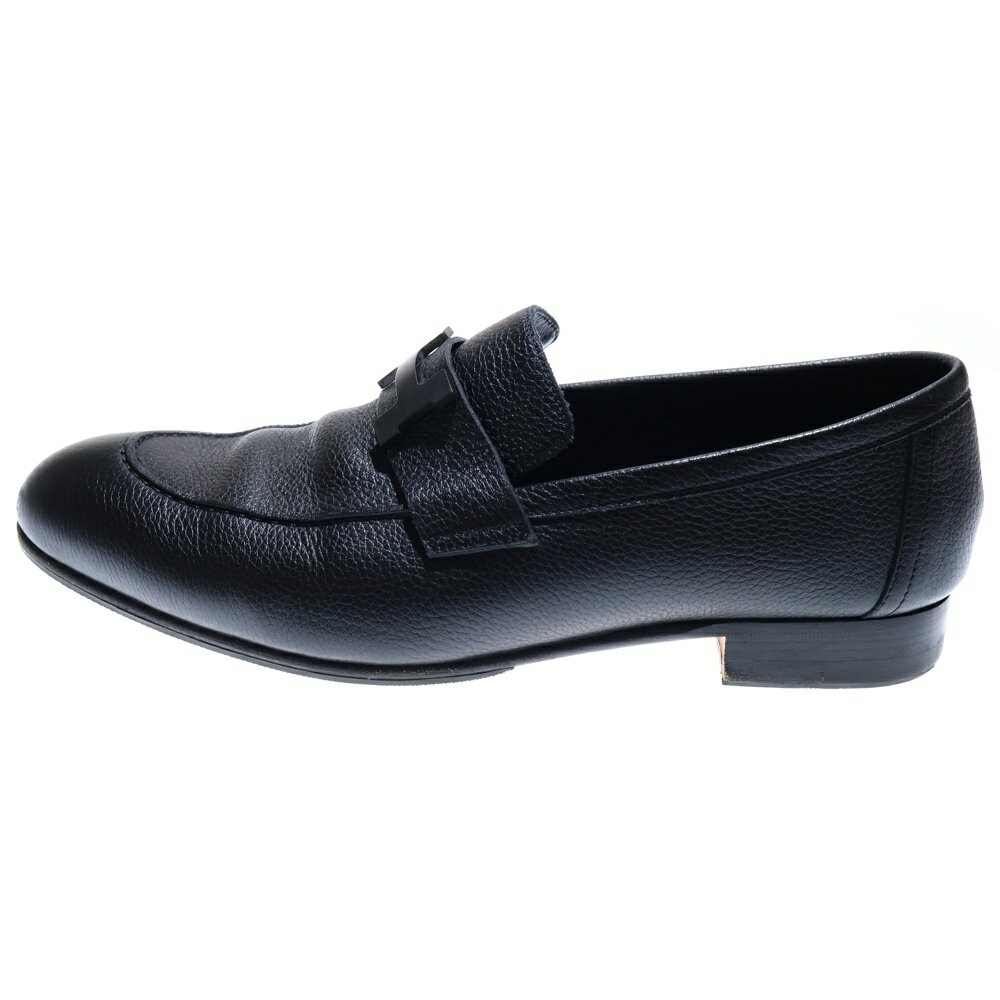 HERMES(エルメス) サイズ:42 モカシンパリ Hロゴプレート コンスタンス レザー ローカットシューズ ローファー ブラック【中古】【程度B】【カラーブラック】【取扱店舗BRING京都河原町店】