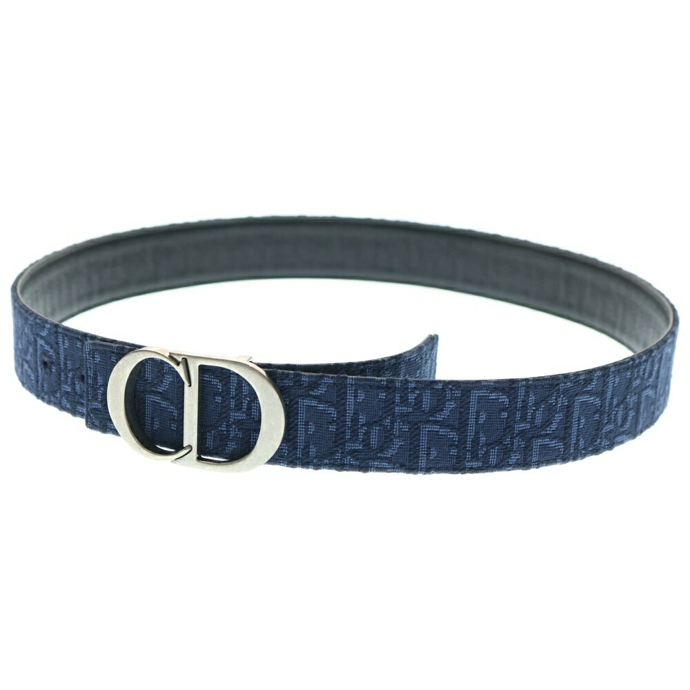 DIOR(ディオール) サイズ:85/34 CD Icon Oblique Jacquard Leather Belt CDアイコン オブリーク総柄 ジ..
