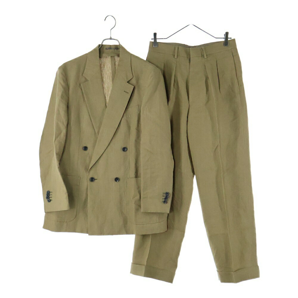 TOMORROWLAND PILGRIM(トゥモローランド ピルグリム) サイズ:46/44 リネントロピカル ダブルブレステッド4Bスーツ セットアップ ベージュ 61-07-32-07003【中古】【程度A】【カラーベージュ】【オンライン限定商品】