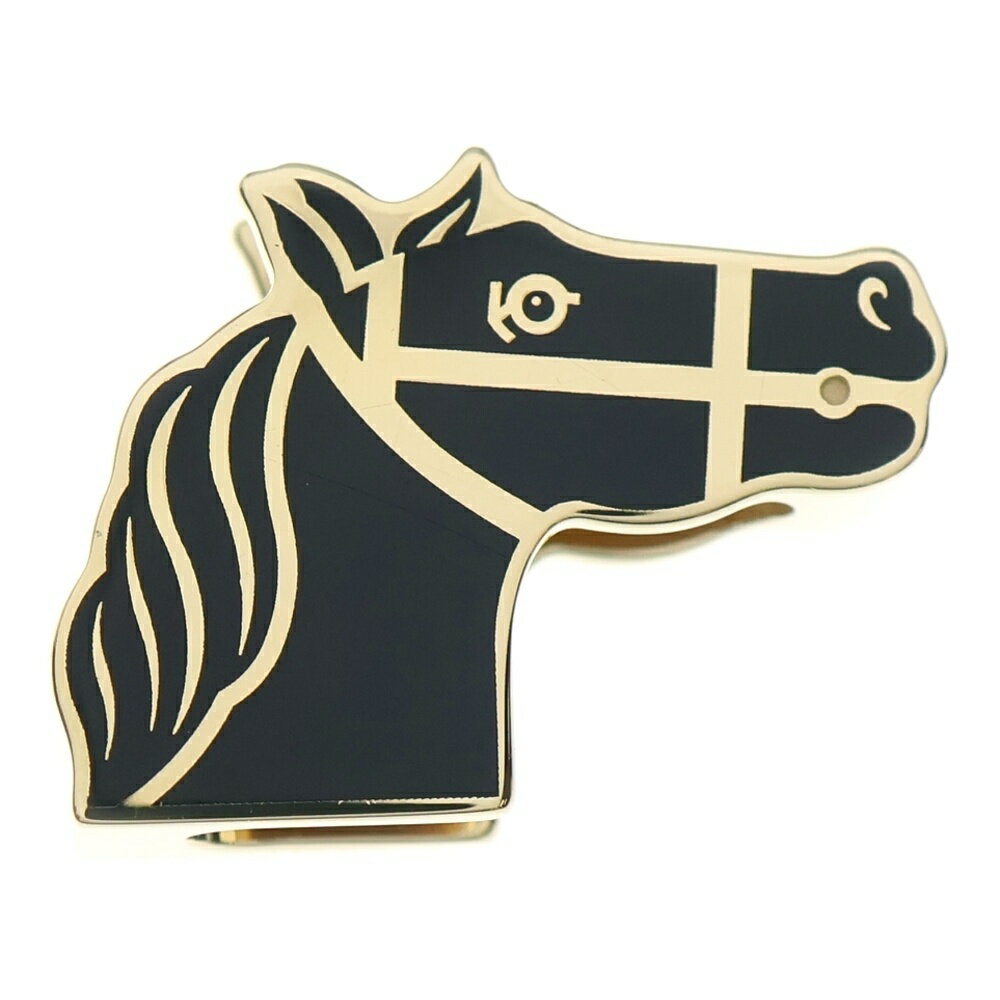 HERMES(エルメス) ホース ツイリーリング カドリージュ 馬 モチーフ スカーフリング ゴールド×ブラック【中古】【程度B】【カラーゴールド】【オンライン限定商品】のサムネイル