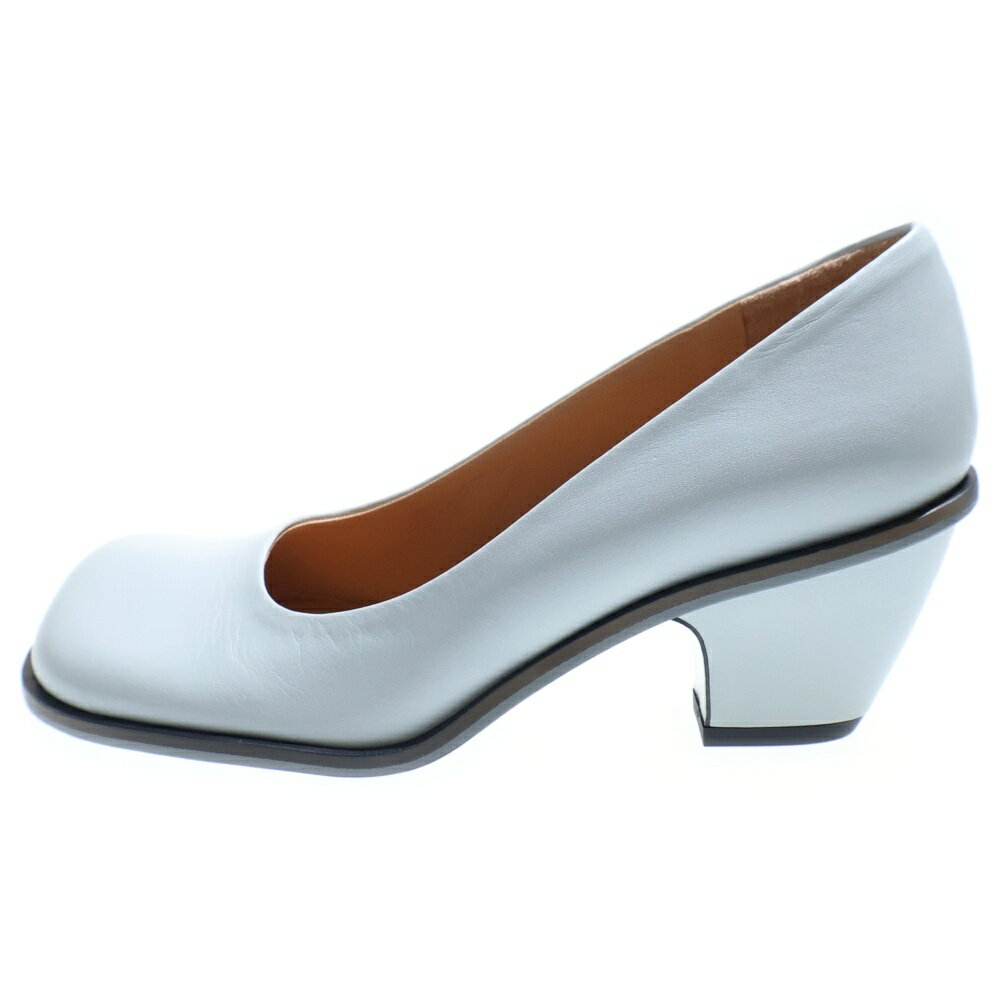 LAURENCE (ローレン) サイズ:35 1/2 スクエアトゥー レザーヒールパンプス レディース ブルー【中古】【程度B】【カラーブルー】【取扱店舗BRING THRIFT CLOSET 幕張店】