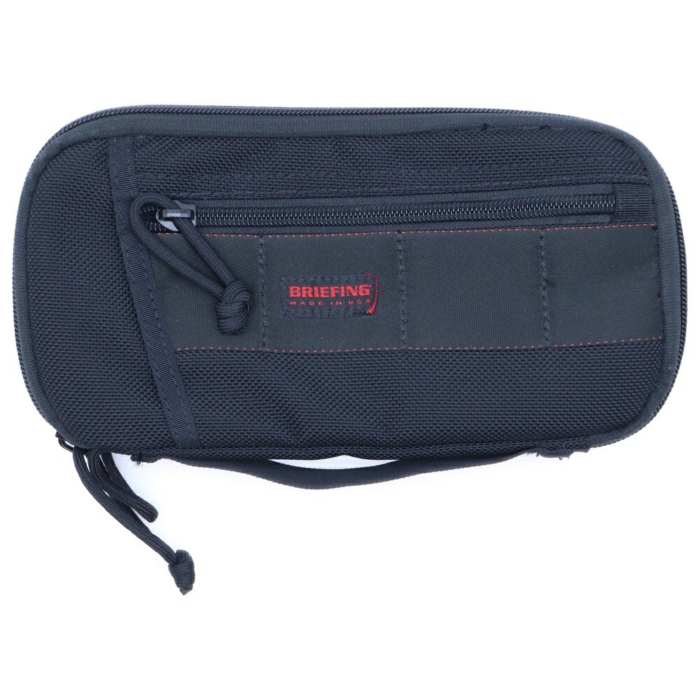 BRIEFING(ブリーフィング) TRIP CASE L ロゴパッチ トリップ パスポートケース ブラック BRM181617010001【中古】【程度B】【カラーブラック】【オンライン限定商品】