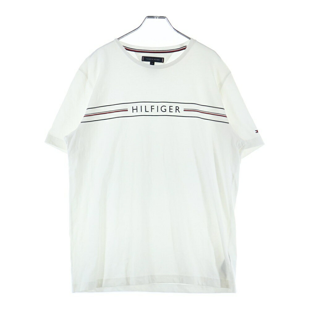 TOMMY HILFIGER(トミーヒルフィガー) サイズ:XL トリコロールロゴプリント半袖Tシャツ カットソー ホワ..
