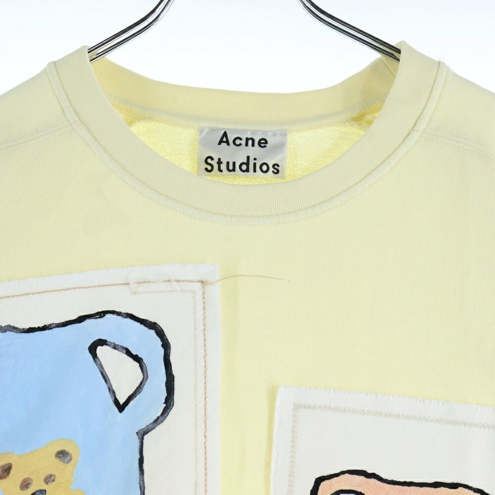 Acne Studios(アクネ ストゥディオズ) サイズ:XXS Sweatshirt パッチ クルーネックスウェットトレーナー イエロー FN-WN-SWEA000059【中古】【程度A】【カラーイエロー】【取扱店舗BRING福岡天神店】