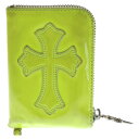 CHROME HEARTS(クロムハーツ) TINY ZIP タイニージップ クロスパッチレザーダガージップ財布 グリーン【中古】【程度B】【カラーグリーン】【...