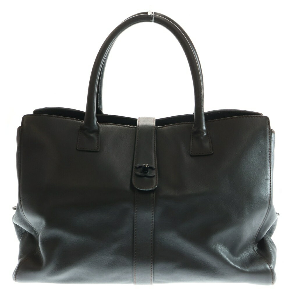 CHANEL(シャネル) エグゼクティブライン ハンドバッグ トートバッグ ブラウン レザー ブラック金具【中古】【程度B】【カラーブラウン】【取扱店舗BRING：RED新宿東口店】