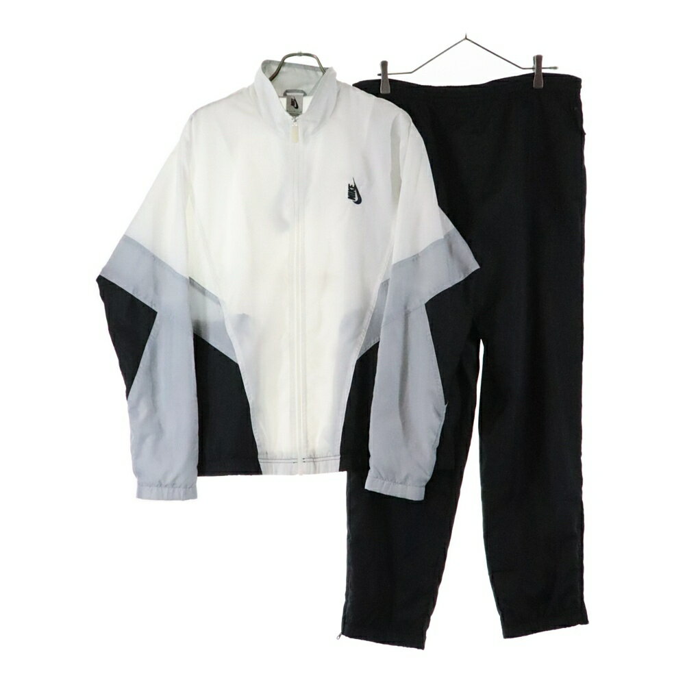 NIKE LAB(ナイキラボ) サイズ:M HERITAGE TRACK SUIT ロゴエンブロイダリー ヘリテージ トラックスーツ ナイロンジャケット パンツ セットアップ ホワイト/ブラック 914240-011【中古】【程度B】【カラーブラック】【オンライン限定商品】