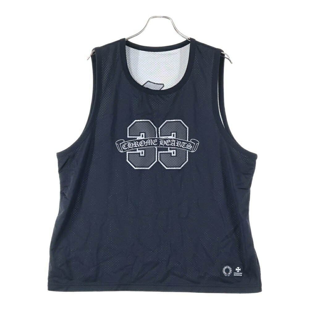 CHROME HEARTS(クロムハーツ) サイズ:L MESH WARM UP JERSEY リバーシブルCHロゴプリントメッシュタンクトップ ブラック【中古...
