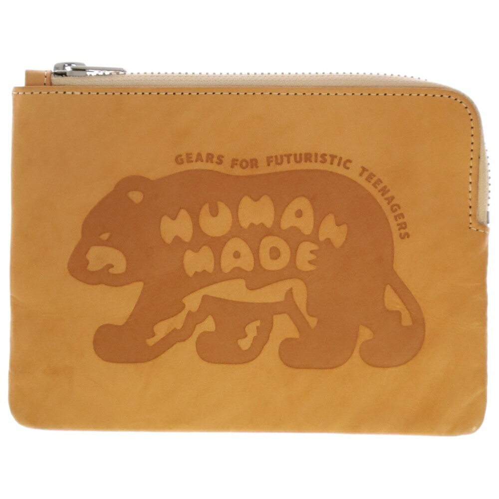 HUMAN MADE(ヒューマンメイド) 23SS Leather Pouch レザーポーチ 小物入れ ブラウン【中古】【程度A】【カラーブラウン】【オンライン限定商品】(4)