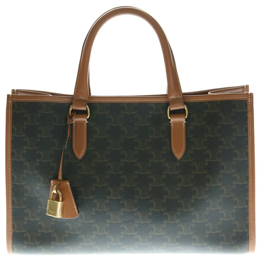 CELINE(セリーヌ) ミニ ホリゾンタル カバ トリオンフ柄 PVC レザー 2WAY ハンド ショルダーバッグ ゴールド金具 ブラウン【中古】【程度A】【カラーブラウン】【取扱店舗BRING京都河原町店】(4)