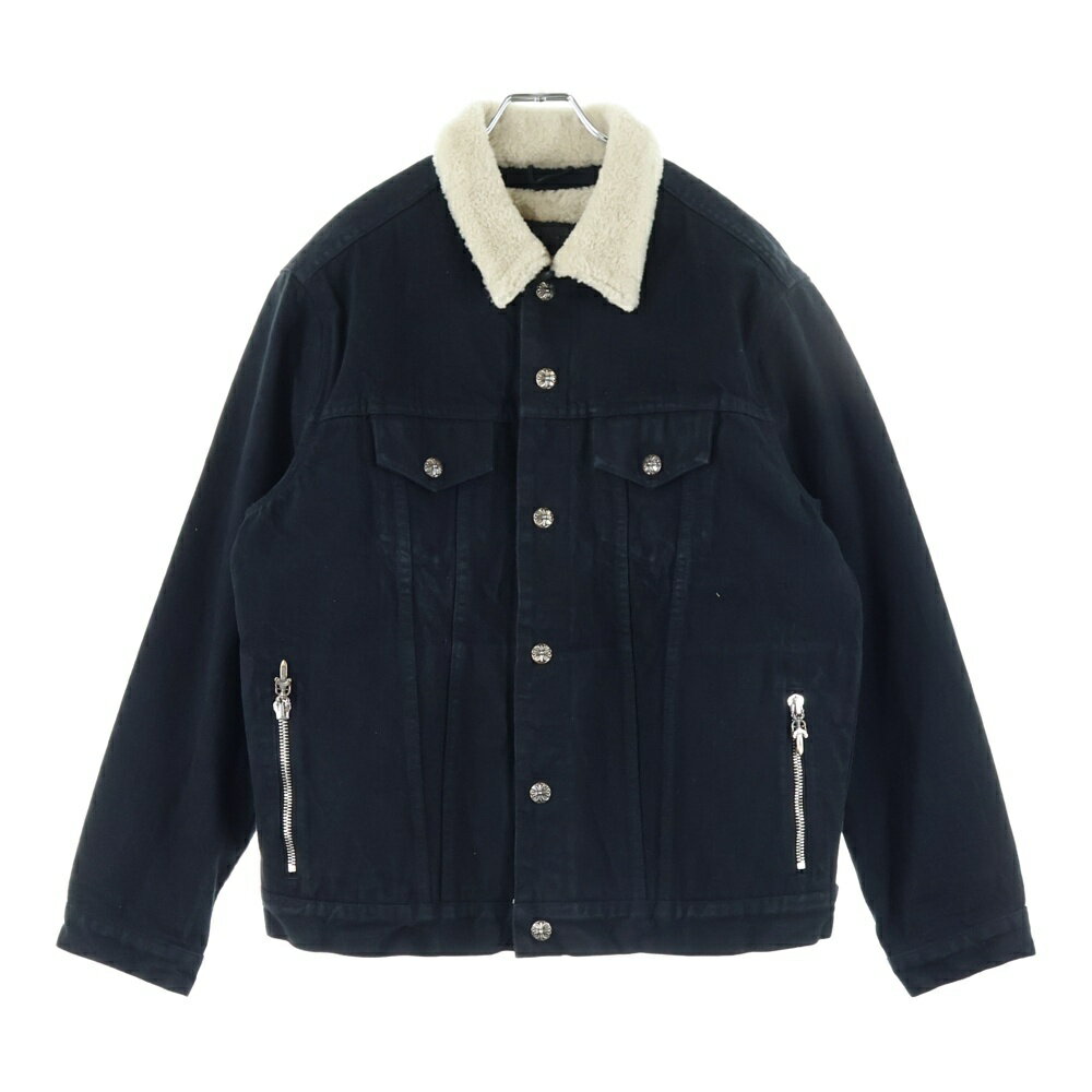 CHROME HEARTS(クロムハーツ) サイズ:L MOTORBREATH ムートンライナー ボアデニムジャケット ブラック【中古】【程度B】【カラーブラッ...