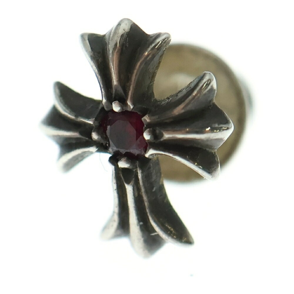 CHROME HEARTS(クロムハーツ) No2 CH CRS RUB CHクロススタッド 1ルビー 1ルビー シルバーピアス【中古..
