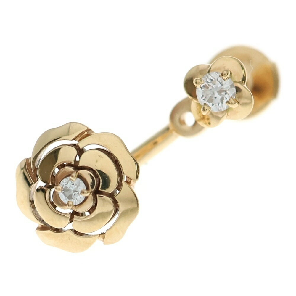 CHANEL(シャネル) カメリア 2Pダイヤ シングルピアス K18PG ピンクゴールド 片耳【中古】【程度A】【カラーゴールド】【取扱店舗BRING心斎橋店】