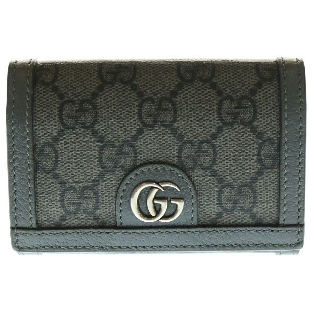 GUCCI(グッチ) GGスプリームキャンバス ダブルG カードケース 名刺入れ グレー 763286 2067【中古】【程度B】【カラーグレー】【取扱店舗BRING梅田茶屋町店】