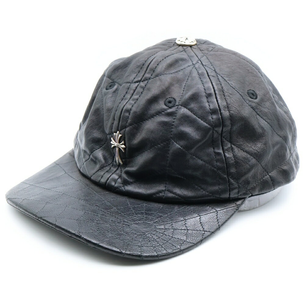 CHROME HEARTS(クロムハーツ) Spider Web スパイダーウェブ レザー キャップ 帽子 ブラック【中古】【程度A】【カラーブラック】【取扱店...