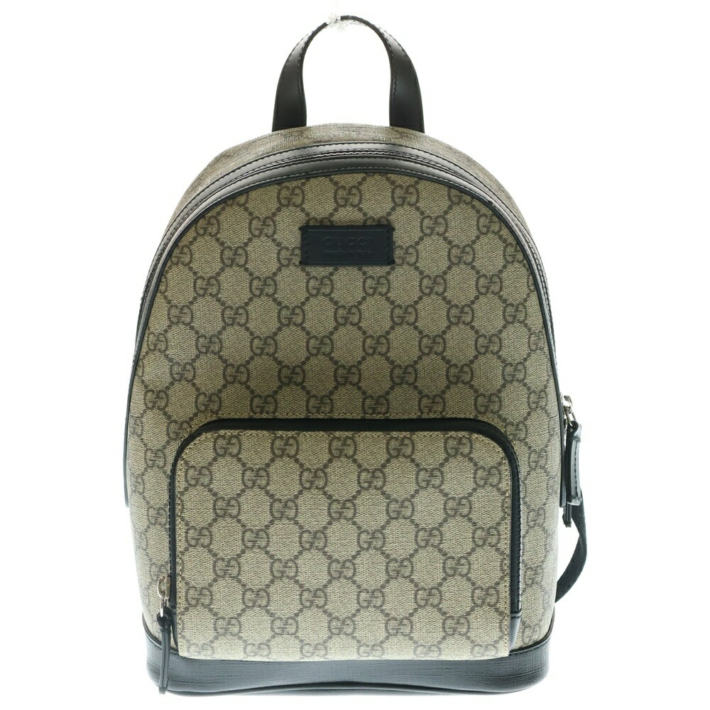 GUCCI(グッチ) GGスプリーム スモール バックパック リュックサック PVC×レザー ベージュ/ブラック 429020【中古】【程度A】【カラーベージュ】【取扱店舗BRING京都河原町店】