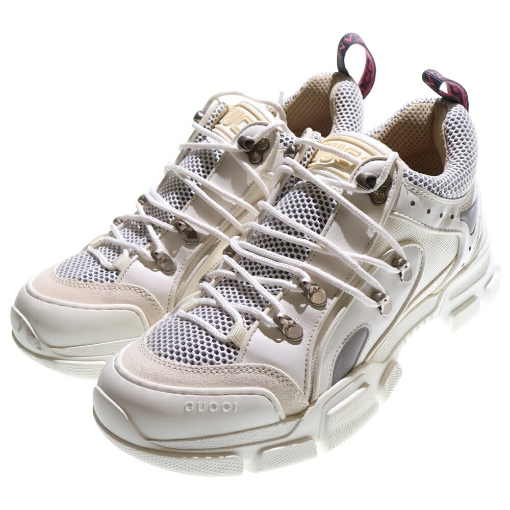GUCCI(グッチ) サイズ:7 FLASHTREK SNEAKER フラッシュ トレック スニーカー ホワイト 543162【中古】【程度B】【カラーホワイト】【オンライン限定商品】