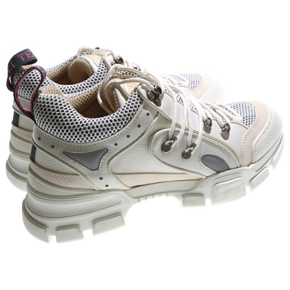GUCCI(グッチ) サイズ:7 FLASHTREK SNEAKER フラッシュ トレック スニーカー ホワイト 543162【中古】【程度B】【カラーホワイト】【オンライン限定商品】
