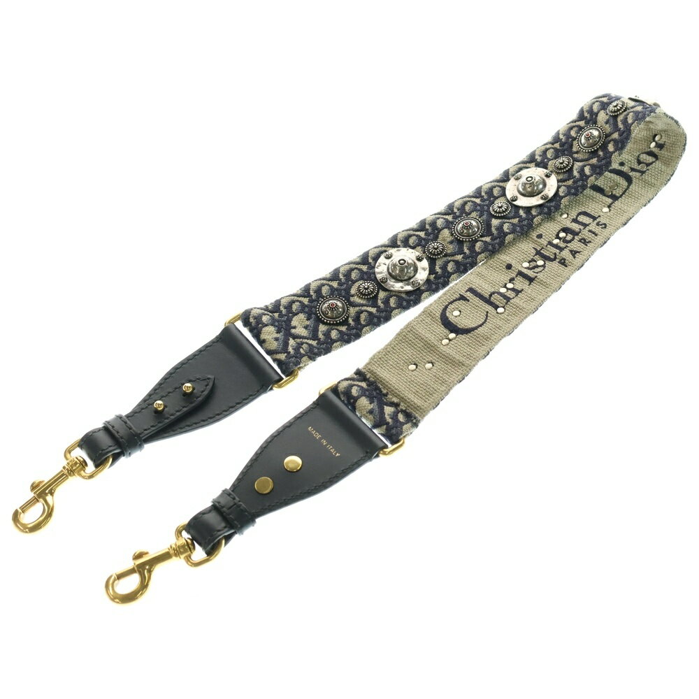 Christian Dior(クリスチャンディオール) オブリーク ショルダーストラップ ネイビー キャンバス ゴー..