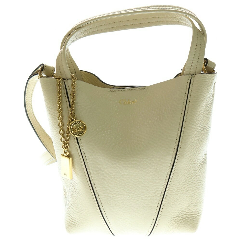 Chloe(クロエ) Spin スピン スモール レザー 2WAY ハンド ショルダーバッグ ゴールド金具 ベージュ【中古】【程度B】【カラーベージュ】【取扱店舗WASTE_NOT名古屋店】