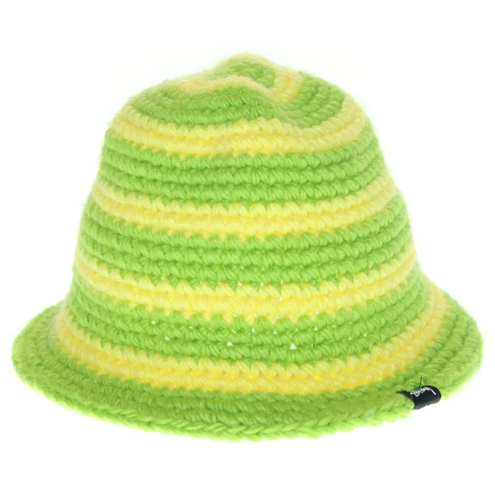 STUSSY(ステューシー) 23SS Swirl Knit Bucket Hat 1321167 バケットハット 帽子 グリーン/イエロー【中古】【程度A】【カラーグリーン】【取扱店舗BRING札幌店】
