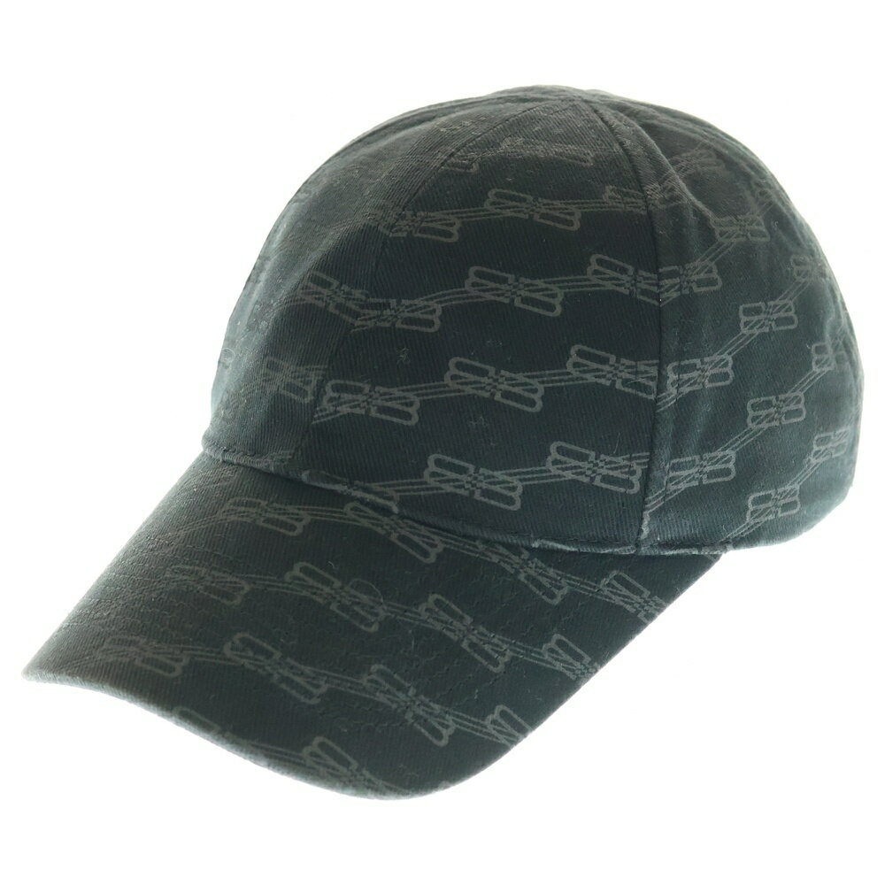 BALENCIAGA(バレンシアガ) サイズ:L BBロゴ ベースボールキャップ 帽子 ブラック コットン 704104【中古】【程度B】【カラーブラック】【取...