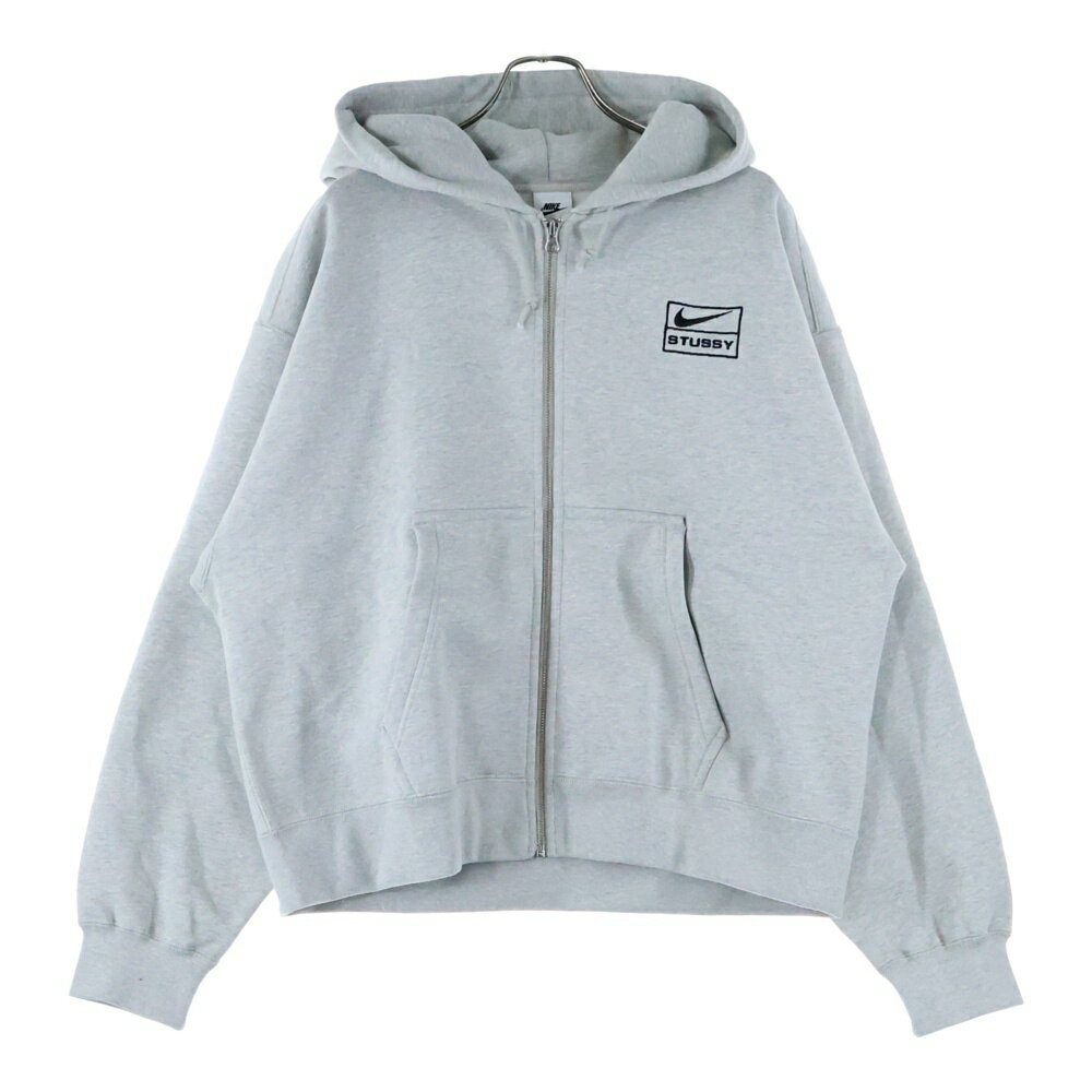 STUSSY(ステューシー) サイズ:M 25AW ×NIKE FLEECE ZIP HOODIE GREY HEATHER STONE WASHED FLEECE ZIP HOODIE ナイキ フリース ジップ グレーヘザー ジップアップパーカー グレー FJ9181-050【中古】【程度A】【カラーグレー】【取扱店舗BRING札幌店】